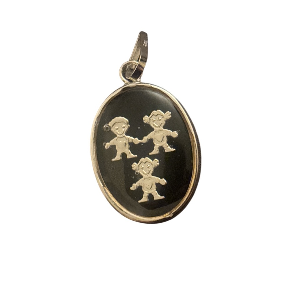 Black and Gold Oval Pendant